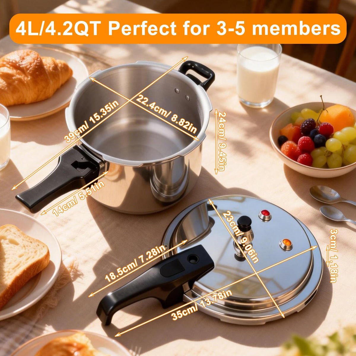 4.2 Quart Aluminum Stovetop Pressure Cooker W791