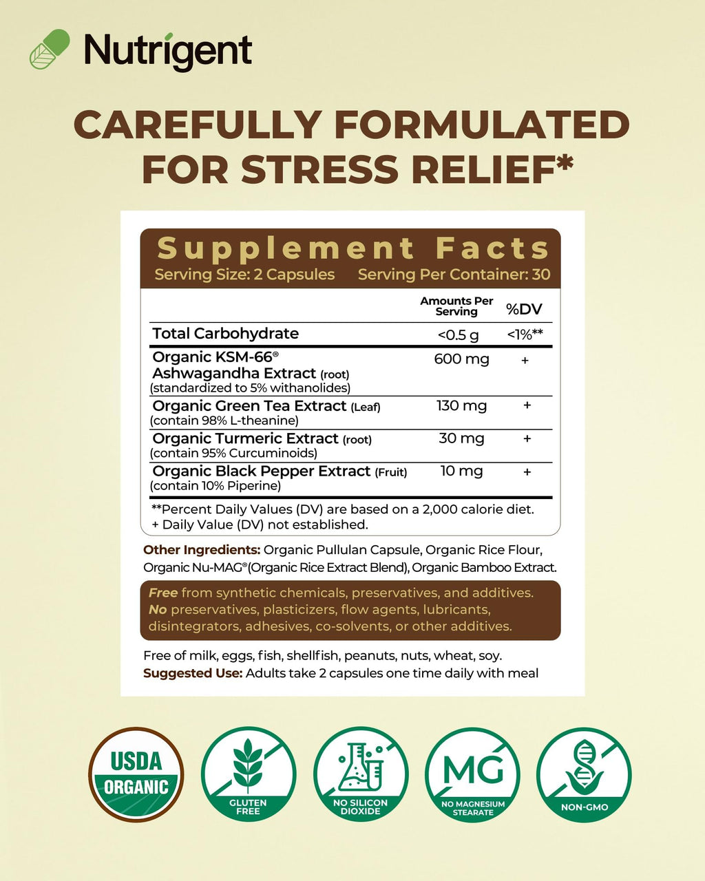 Organic Ashwagandha 600mg Capsules N5564