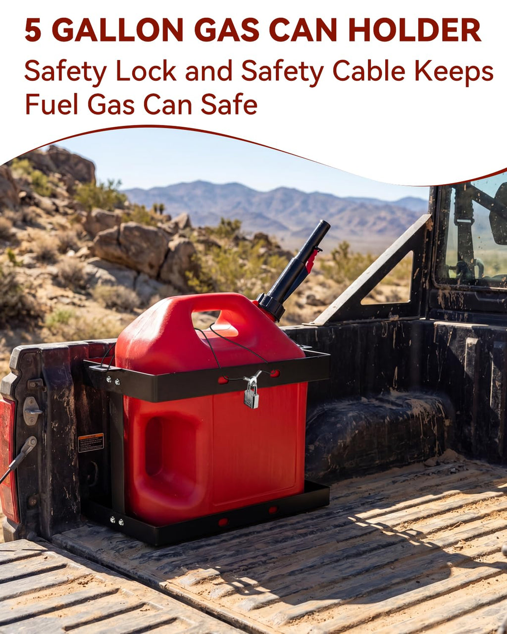5 Gallon Gas Can Holder with Anti-Theft Lock Q94085