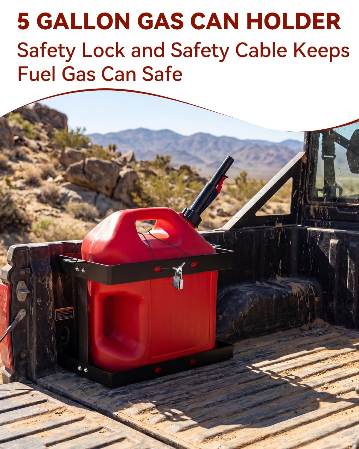 5 Gallon Gas Can Holder with Anti-Theft Lock Q94085
