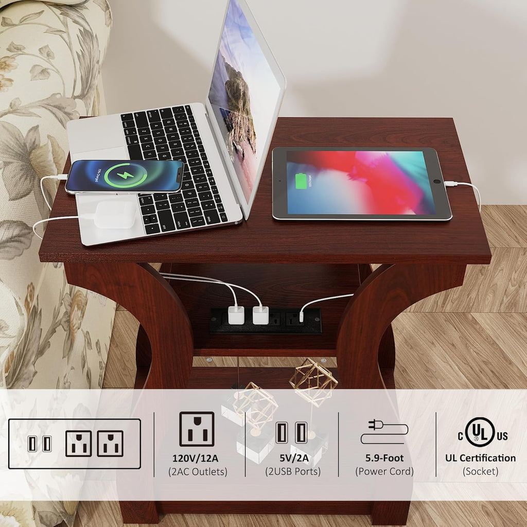 3 Tier End Table with Charging Station K638