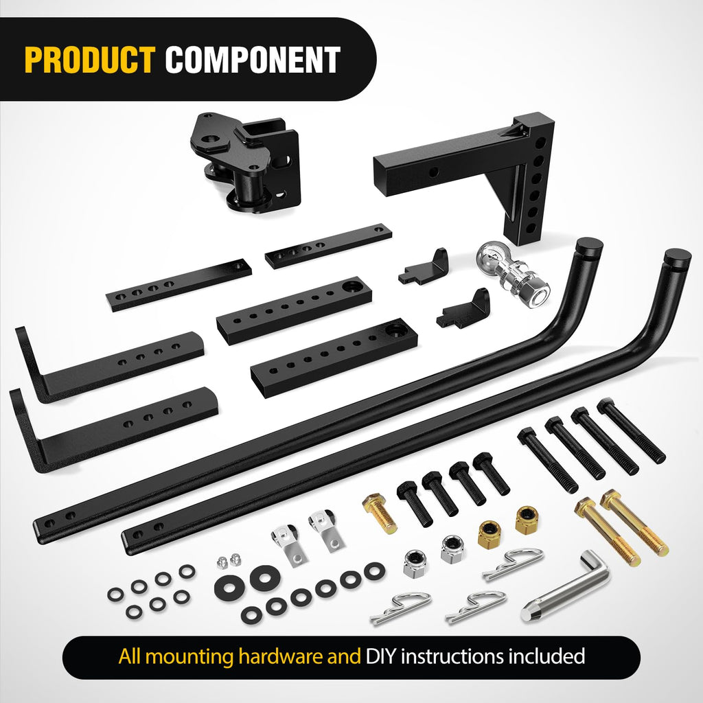 800 lbs Round Bar Weight Distributing Hitch Kit with Sway Control O617