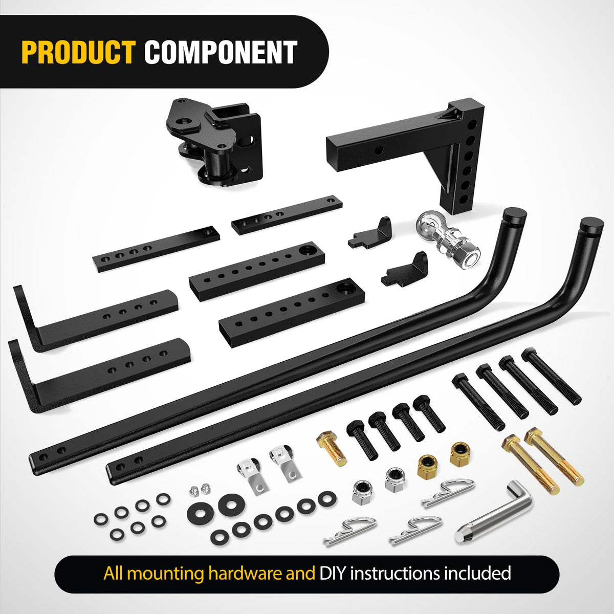 800 lbs Round Bar Weight Distributing Hitch Kit with Sway Control O617