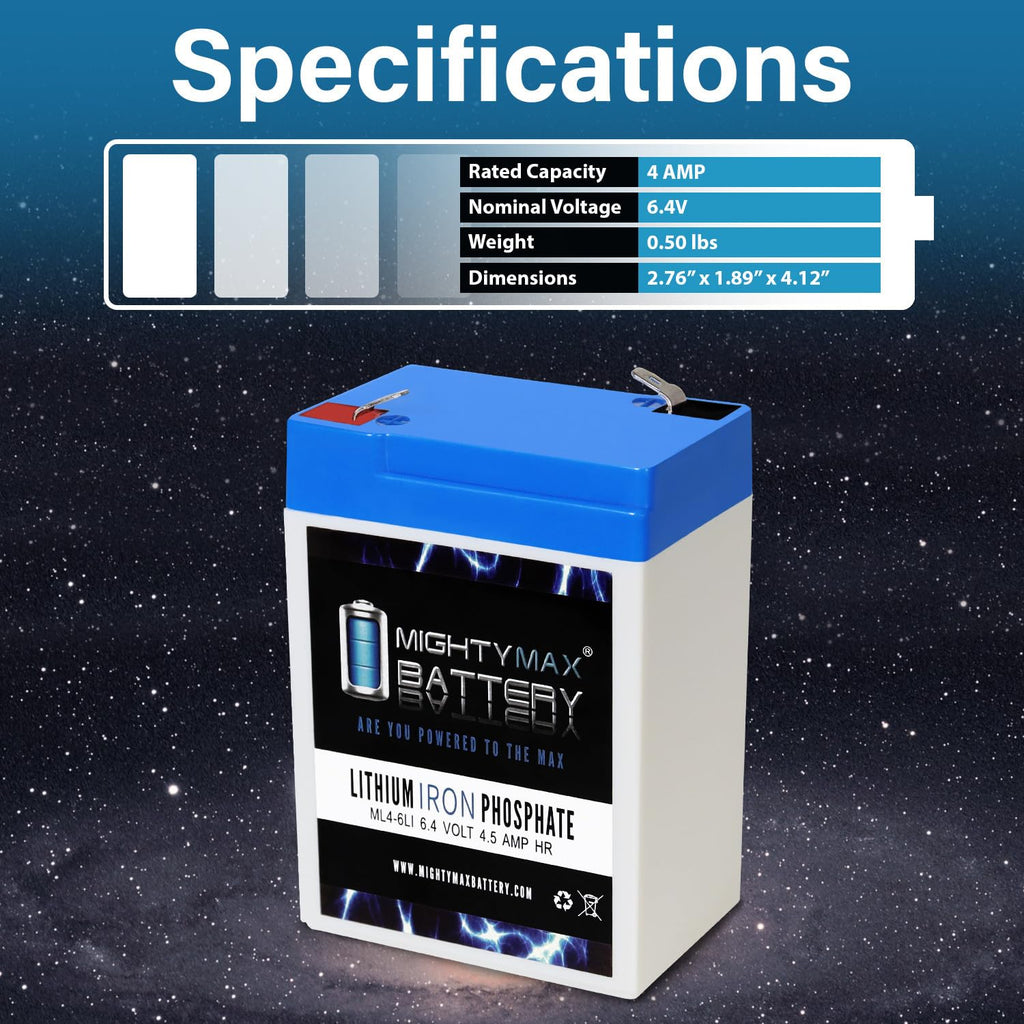 6V 4.5AH Lithium Replacement Battery C515716