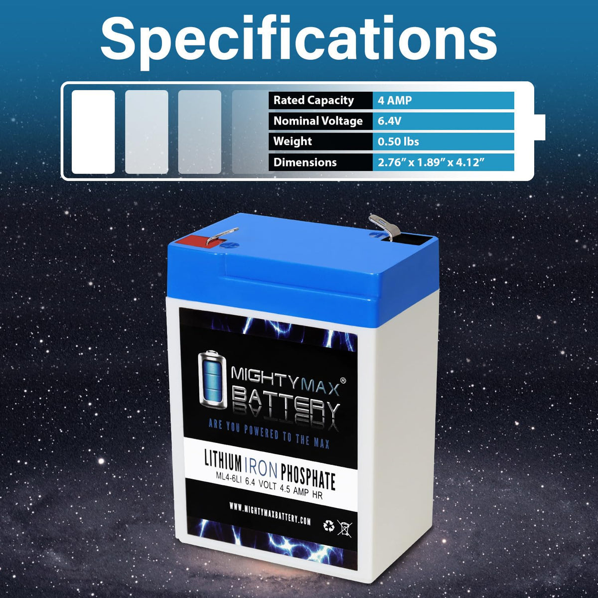 6V 4.5AH Lithium Replacement Battery C515716