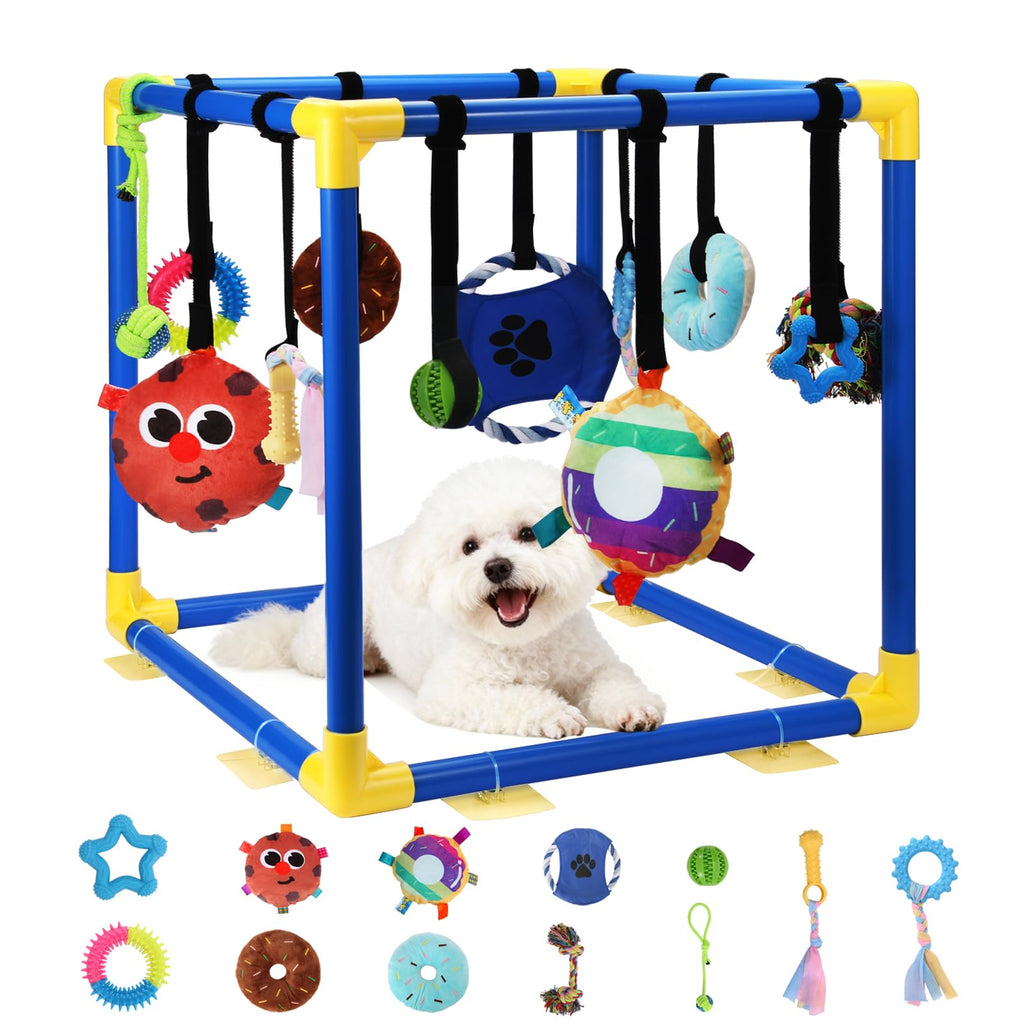 12 Toys Puppy Play Gym with Squeaky Toys O73078
