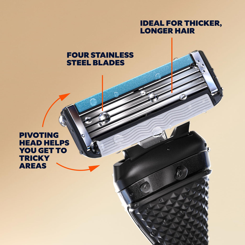 4 Blade Razor Refill Cartridges 8 Count and Shaving Kit W83328