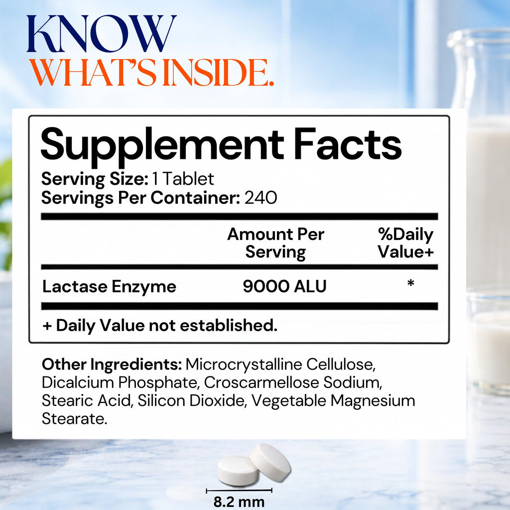 Lactase Enzyme 9000 FCC 240 Tablets W738