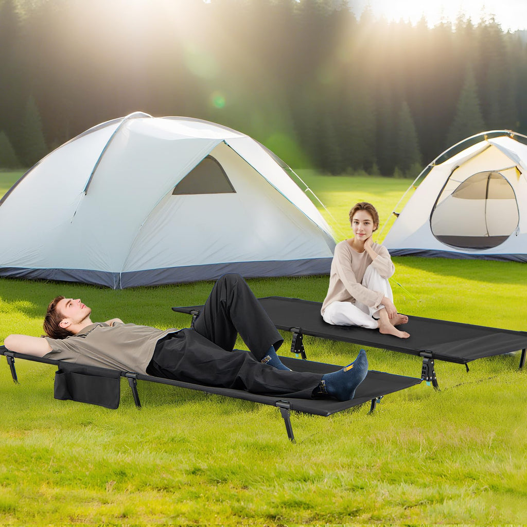 Folding Camping Cot with Carrying Bag & Side Pocket L527658