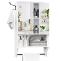 White Wall Mounted Bathroom Cabinet with Mirror and Adjustable Shelf K12951