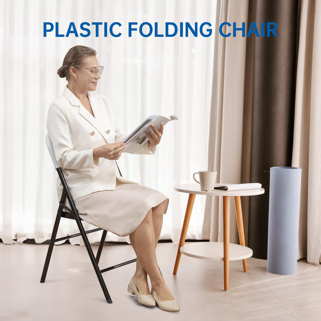 10 Pack White 800 LBS Folding Chairs M8158
