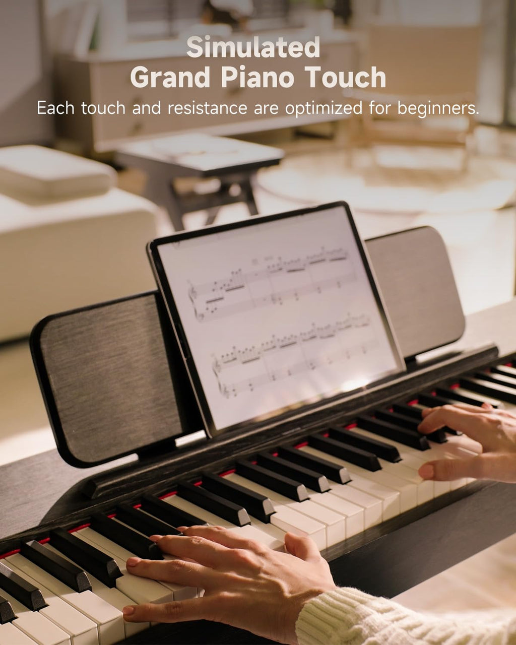 88 Key Weighted Digital Piano with Bluetooth and Three Pedal W89643