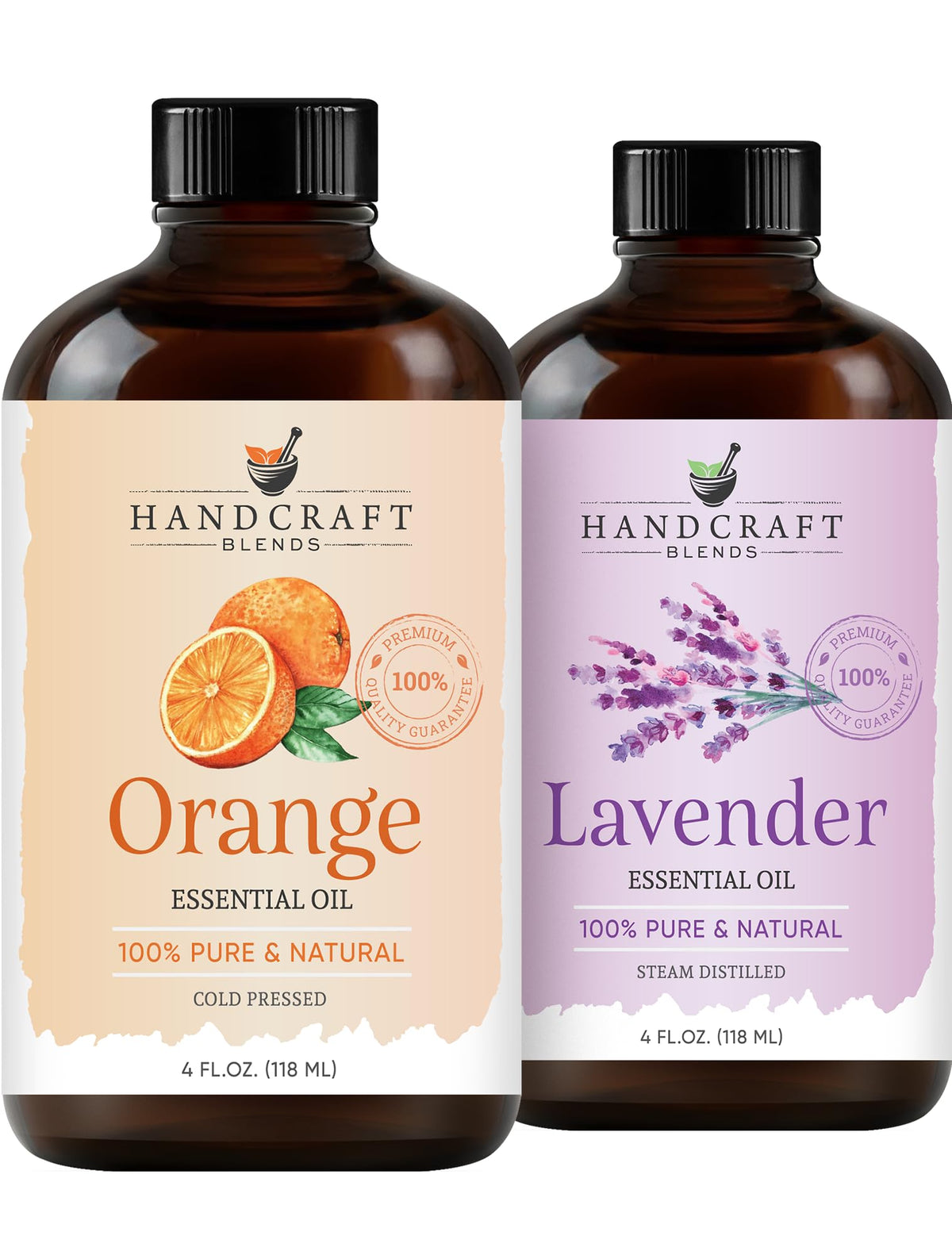 Lavender and Orange Essential Oils 2 x 4 Fl Oz D10038