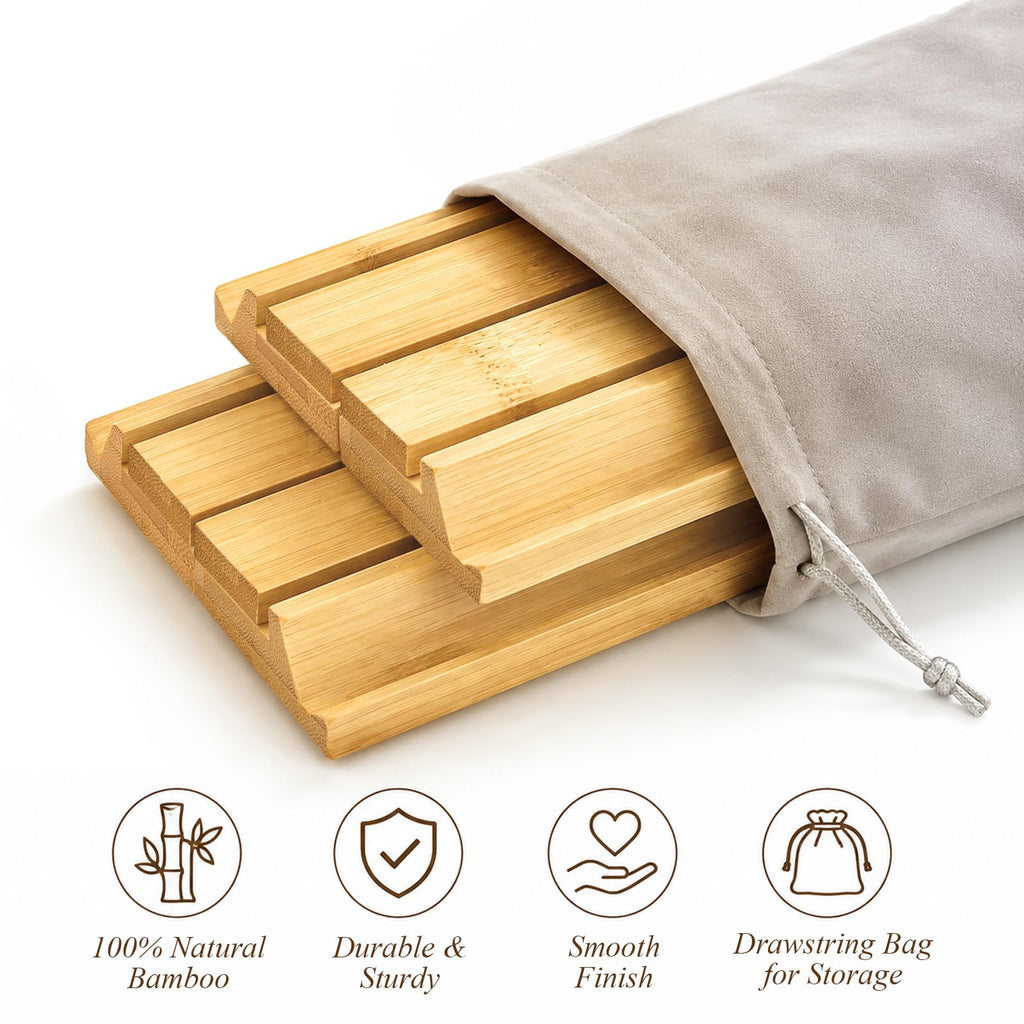 Bamboo Mahjong Racks with Pushers, Set of 4 V34173