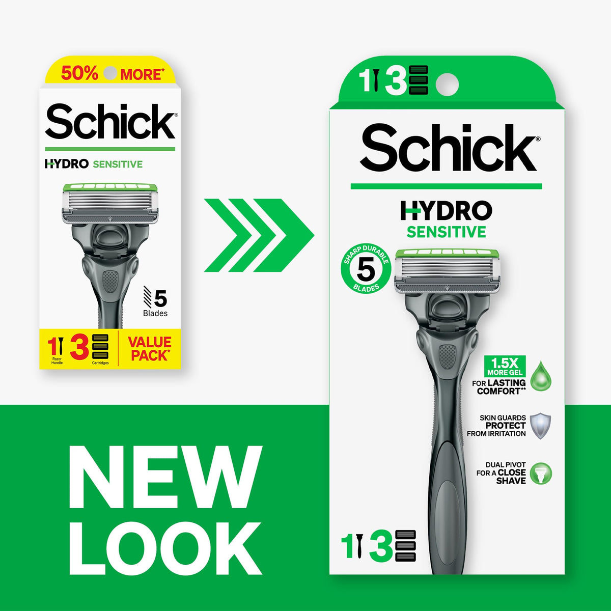 Sensitive 5-Blade Razors with 1 Handle & 3 Refills M401665