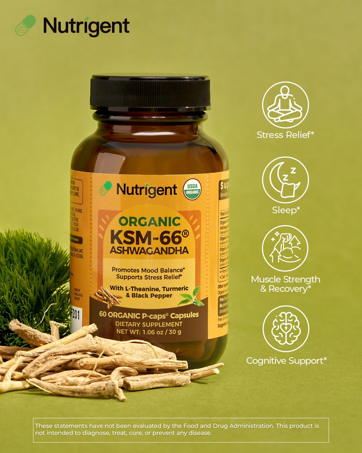 Organic Ashwagandha 600mg Capsules N5564