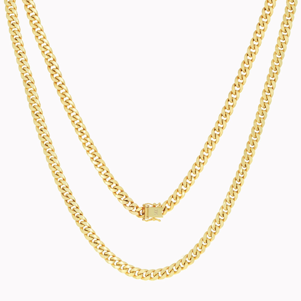 14k Yellow Gold Cuban Chain Necklace H30646