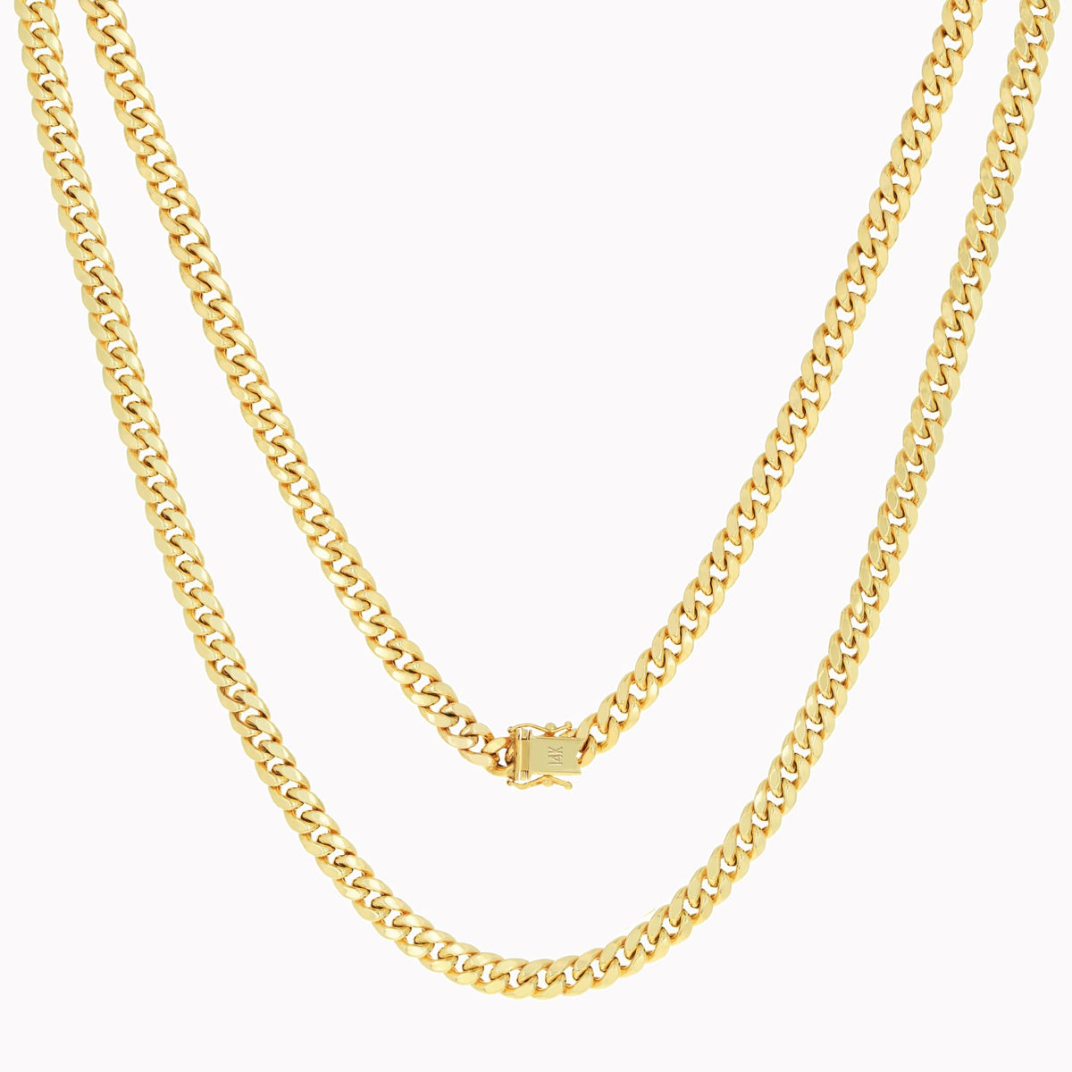 14k Yellow Gold Cuban Chain Necklace H30646