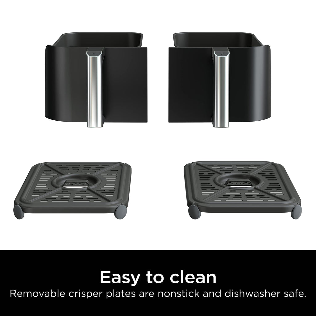 6 Quart 5-in-1 DualZone 2-Basket Air Fryer, Black Y34962