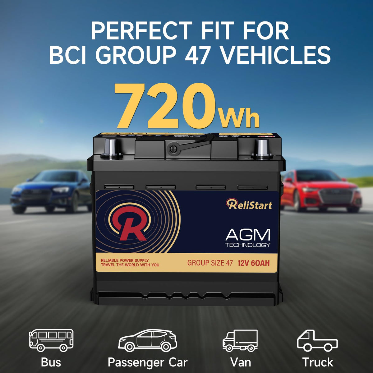 12V 60Ah 680CCA Automotive Battery W819