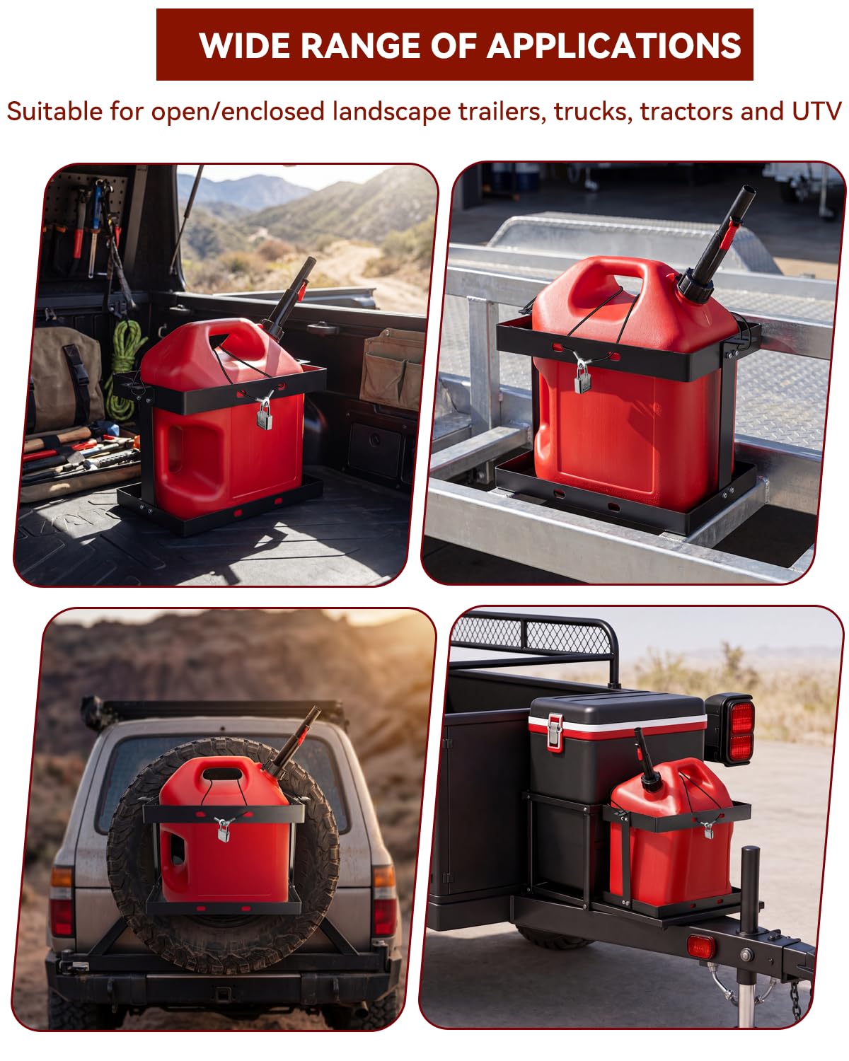 5 Gallon Gas Can Holder with Anti-Theft Lock Q94085
