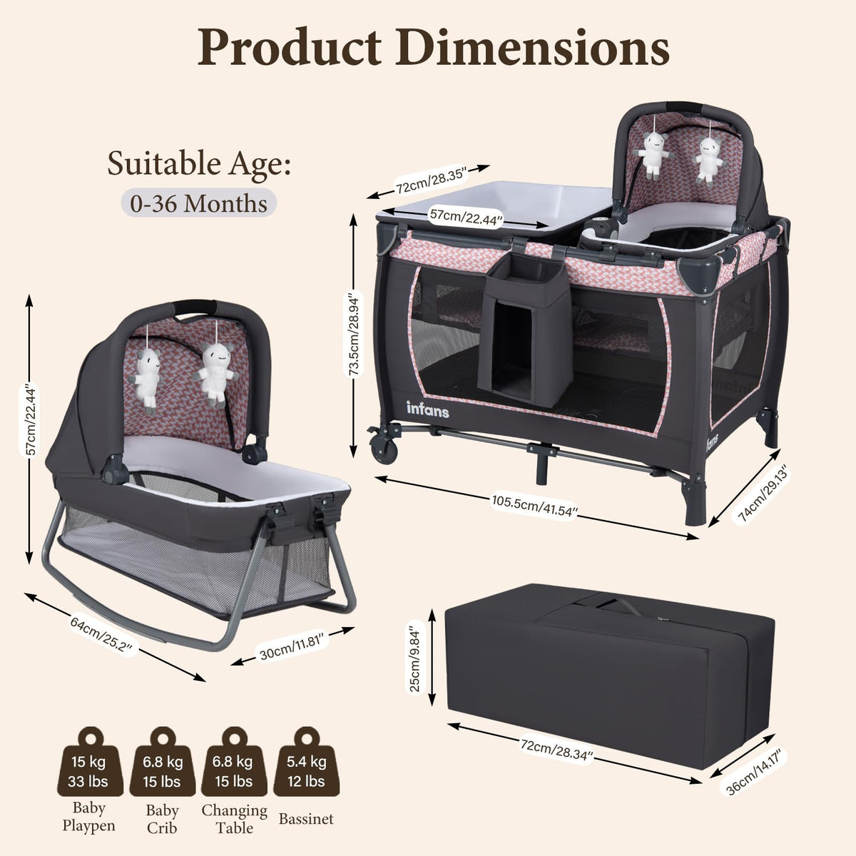 5 in 1 Pack and Play with Bassinet F87369