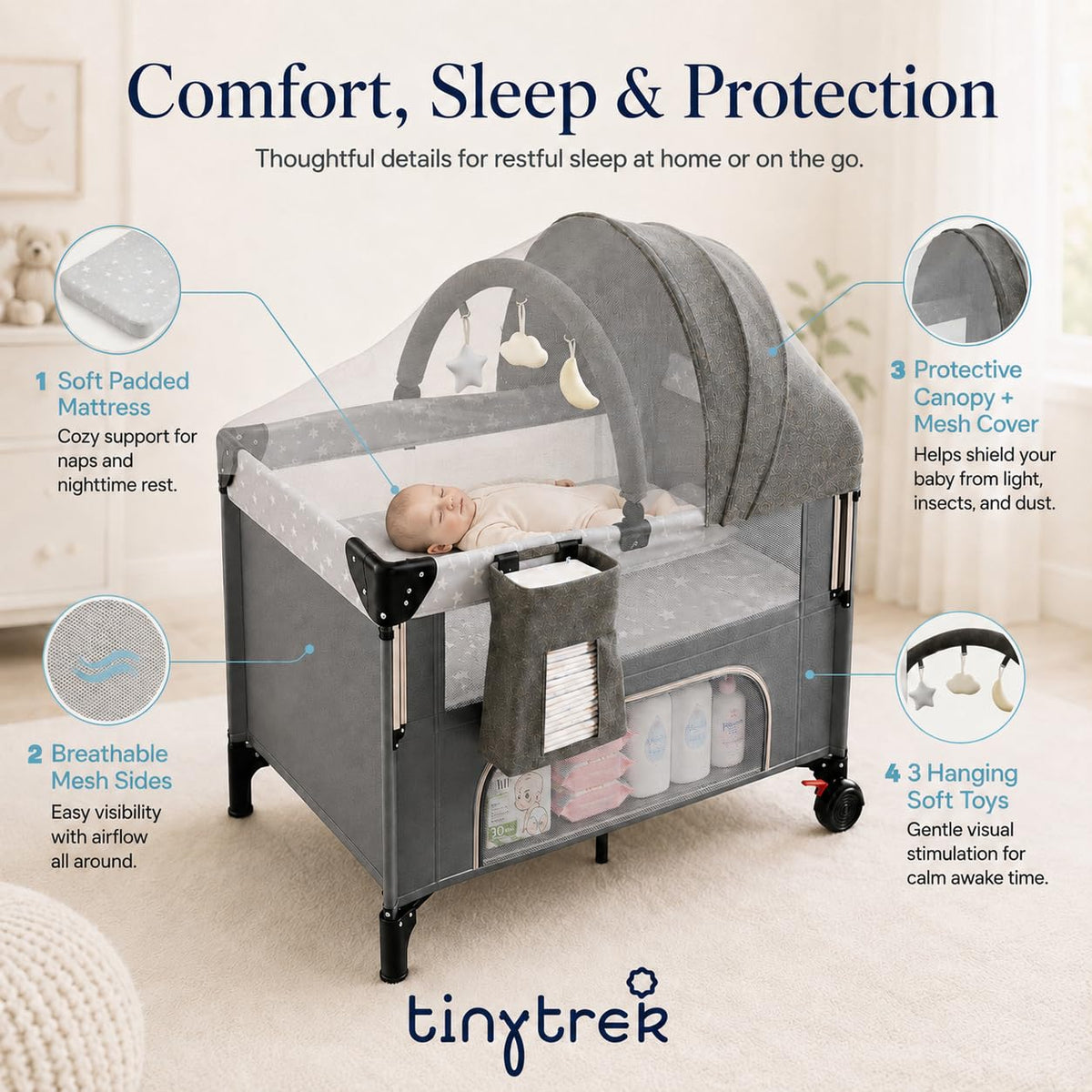 3-in-1 Baby Travel Playard with Changing Table U635935