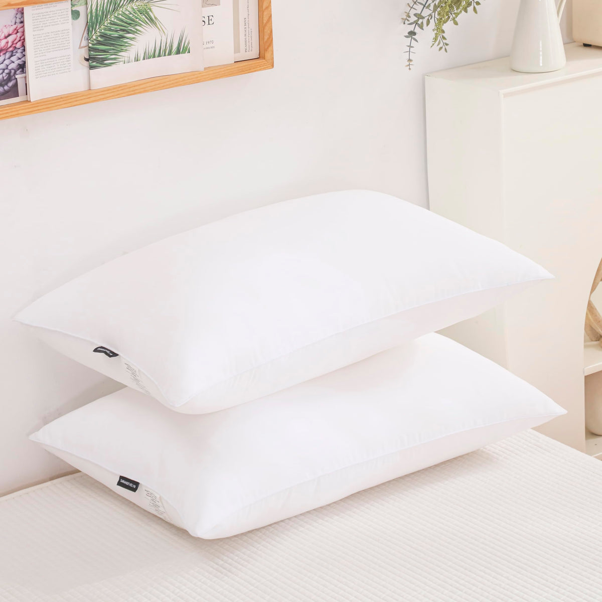 Gold Down Alternative Bed Pillow Set of 2 King Size M225