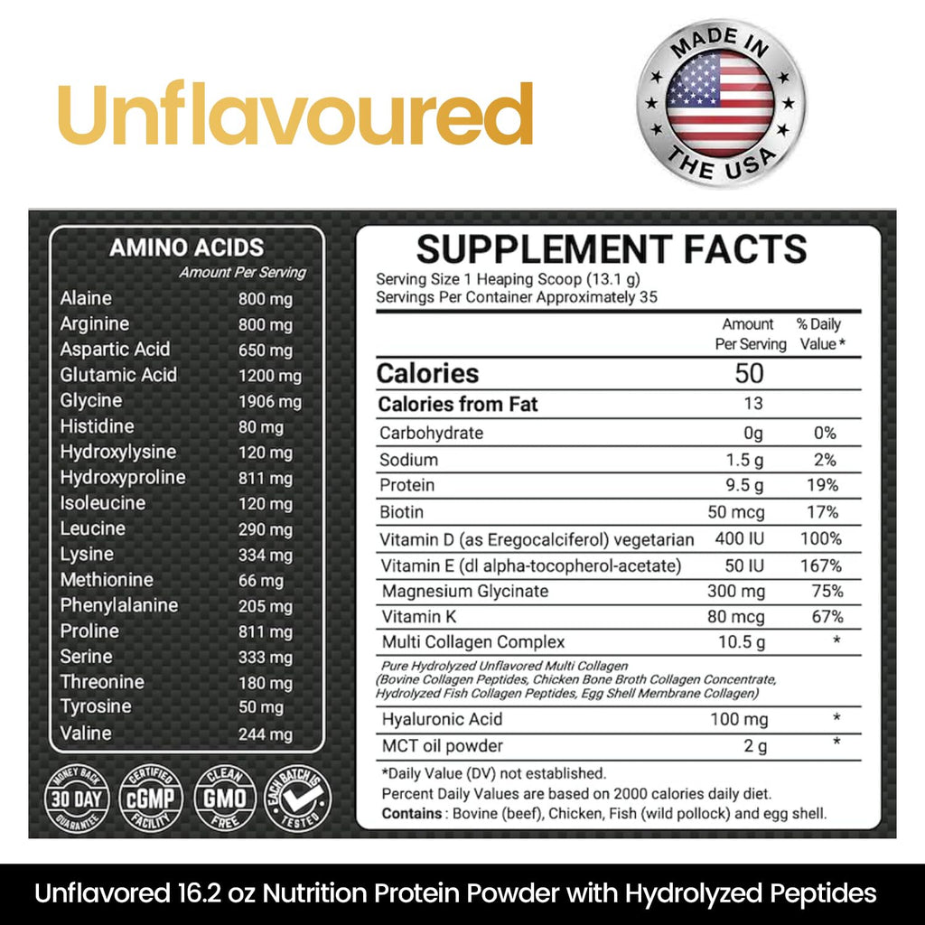 Multi Collagen Protein Powder 16.2 oz Pack of 6 Unflavored S25786
