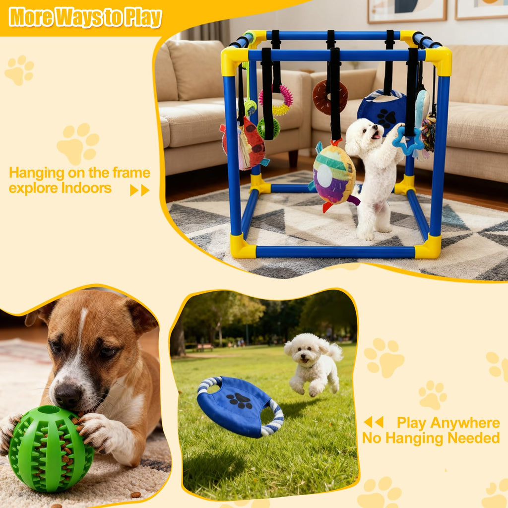 12 Toys Puppy Play Gym with Squeaky Toys O73078
