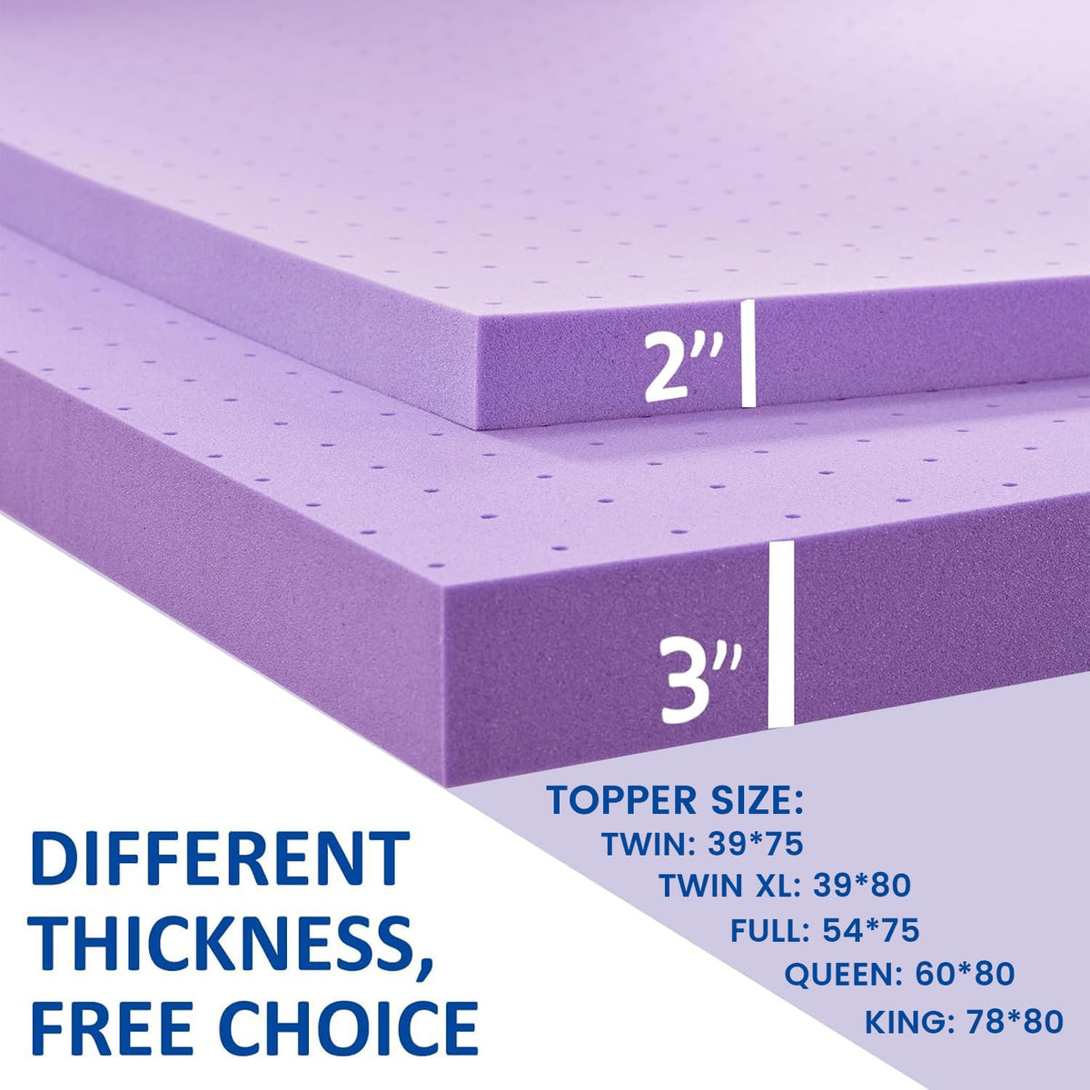 3 Inch Gel Memory Foam Mattress Topper Twin Size C1723