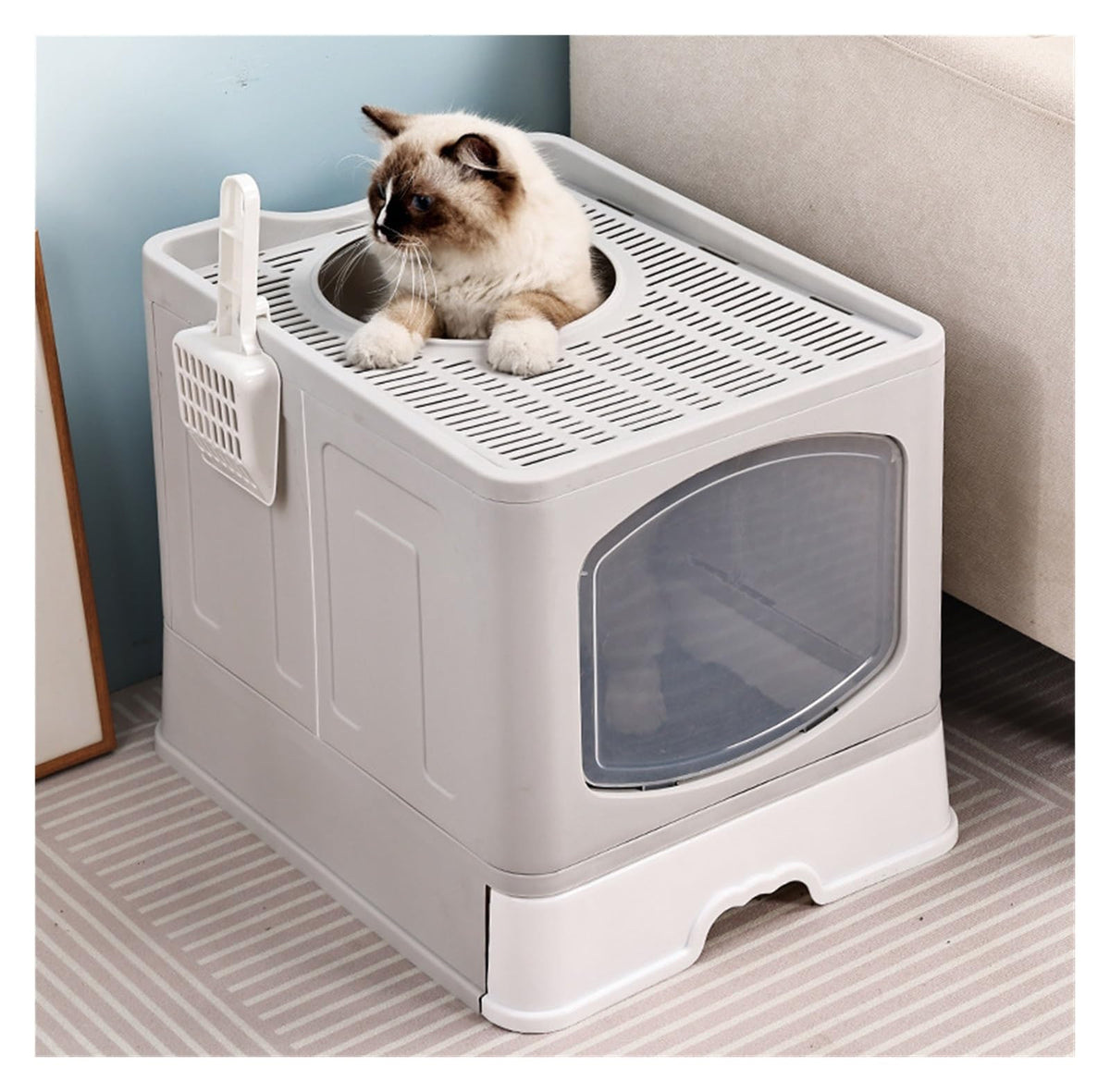 Foldable Cat Litter Box with Lid U28216