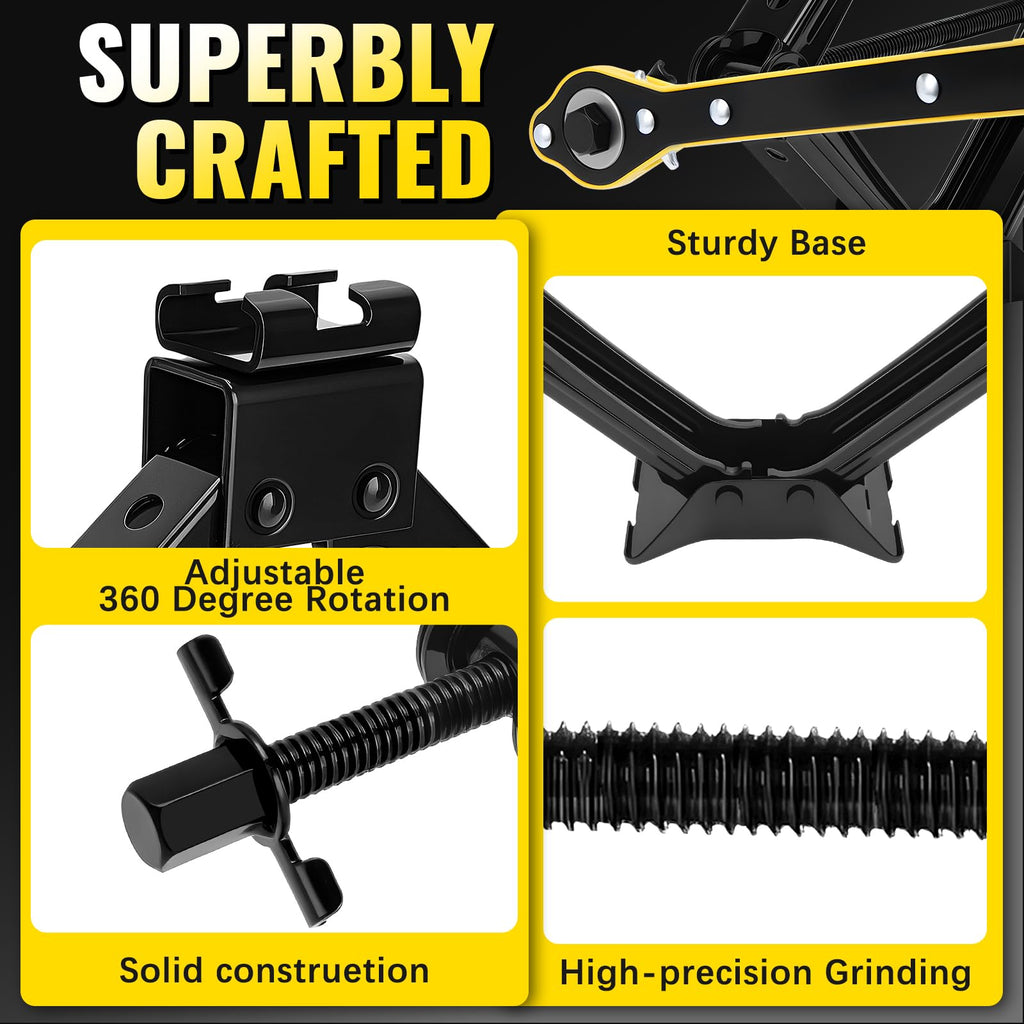 3 Ton Portable Scissor Car Jack with Wheel Wrench W916521
