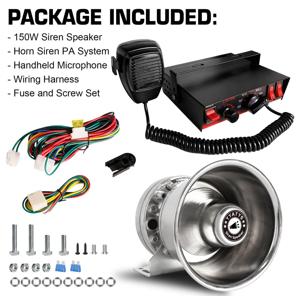 200W IP67 Waterproof Emergency Siren with Mic & Speaker I364270