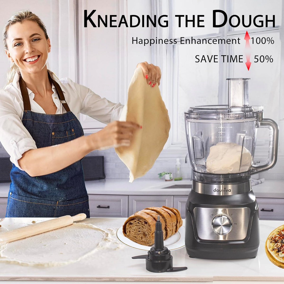 8-Cup Food Processor & Blender Combo, 1000W, Black Z410661