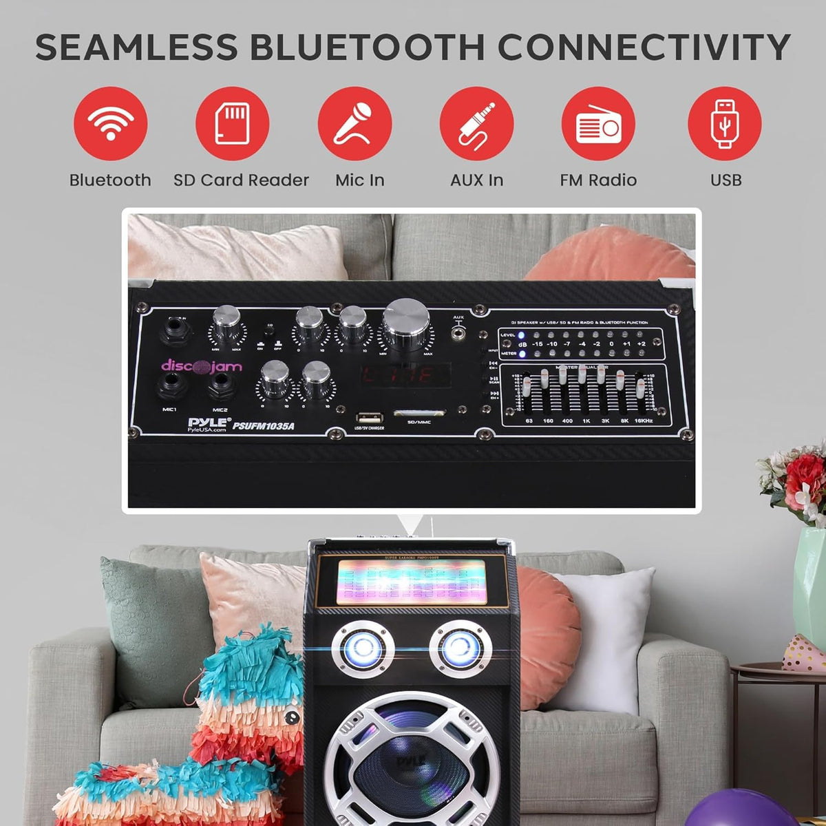 1000W Portable Bluetooth PA Speaker System V7870