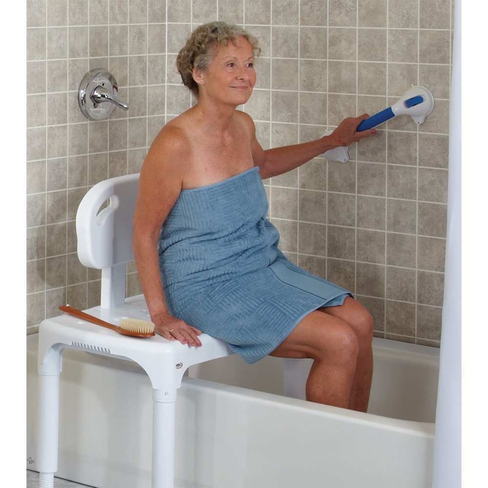 Bath Transfer Bench with Backrest and Adjustable Legs C244490