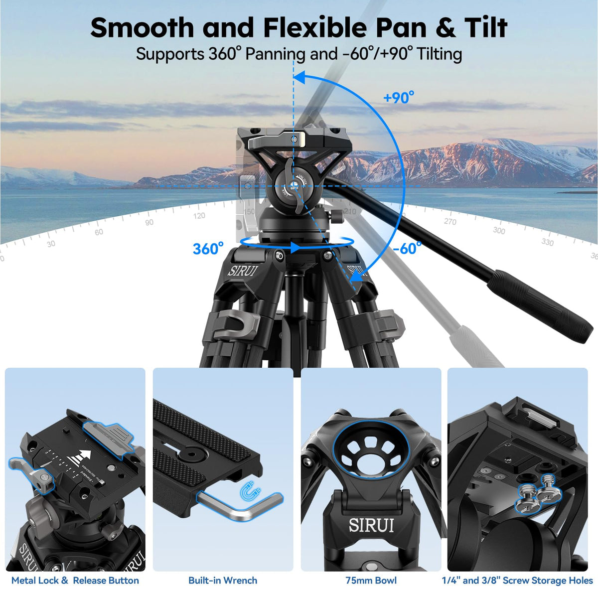 Carbon Fiber Heavy Duty Video Tripod R8921