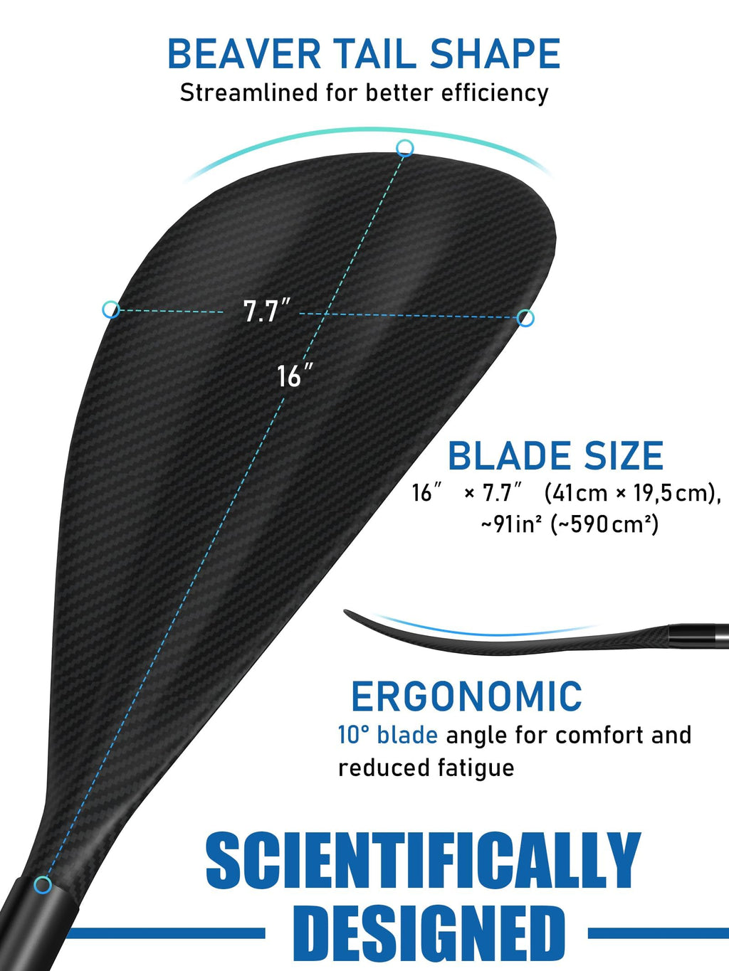 4 Piece Carbon Aluminium Adjustable SUP Paddle 67"-83" T664488