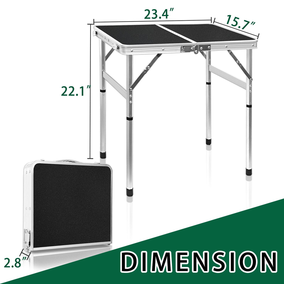 2ft Lightweight Adjustable Folding Camping Table Y984155