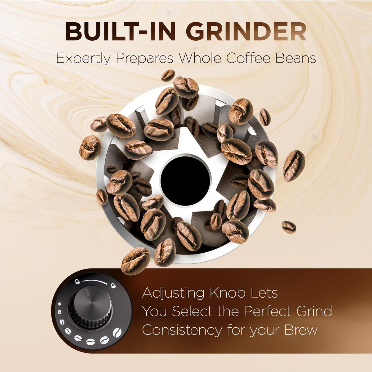 2-in-1 Drip Coffee Maker & Grinder D513