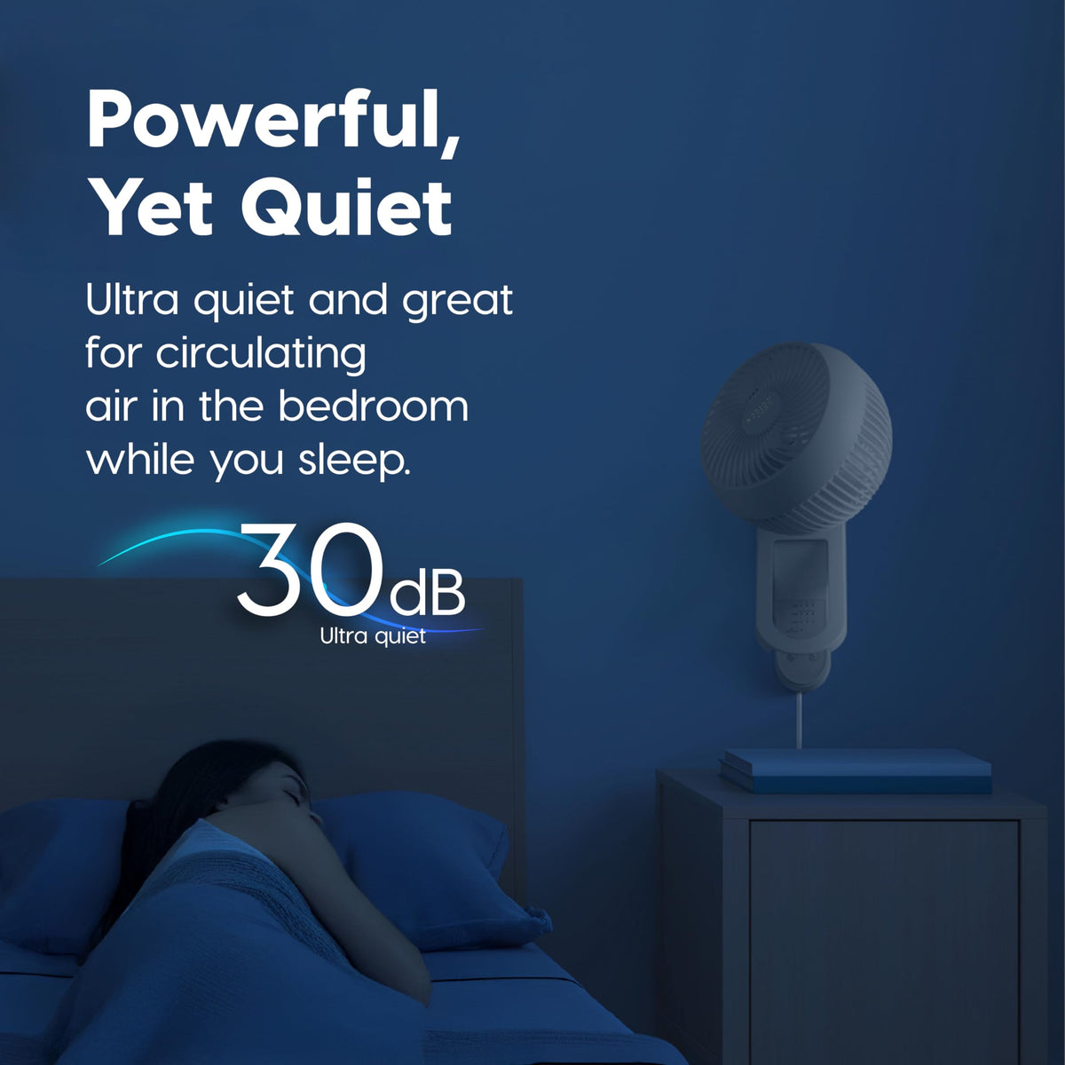 Wall Mount Fan with Remote, 360° Oscillation, 3 Speeds, White O2903