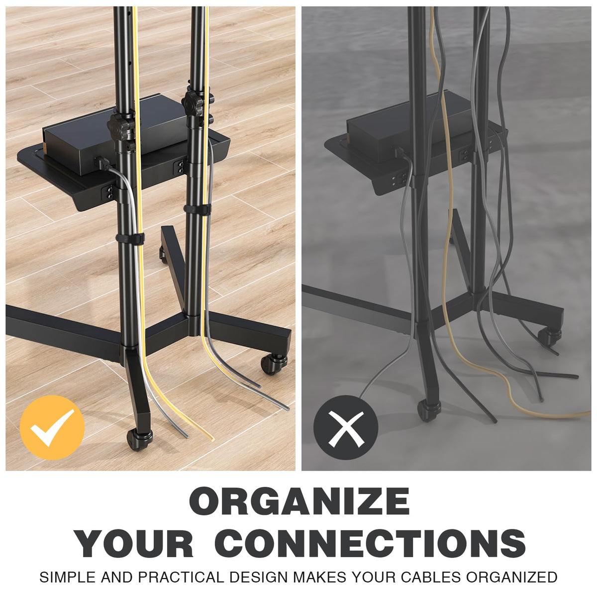 Mobile TV Stand with Wheels for 32-75 Inch TVs K356119