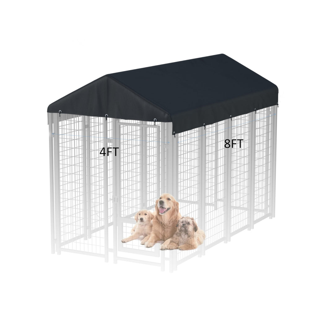 8x4 ft Black Dog Kennel Cover S732