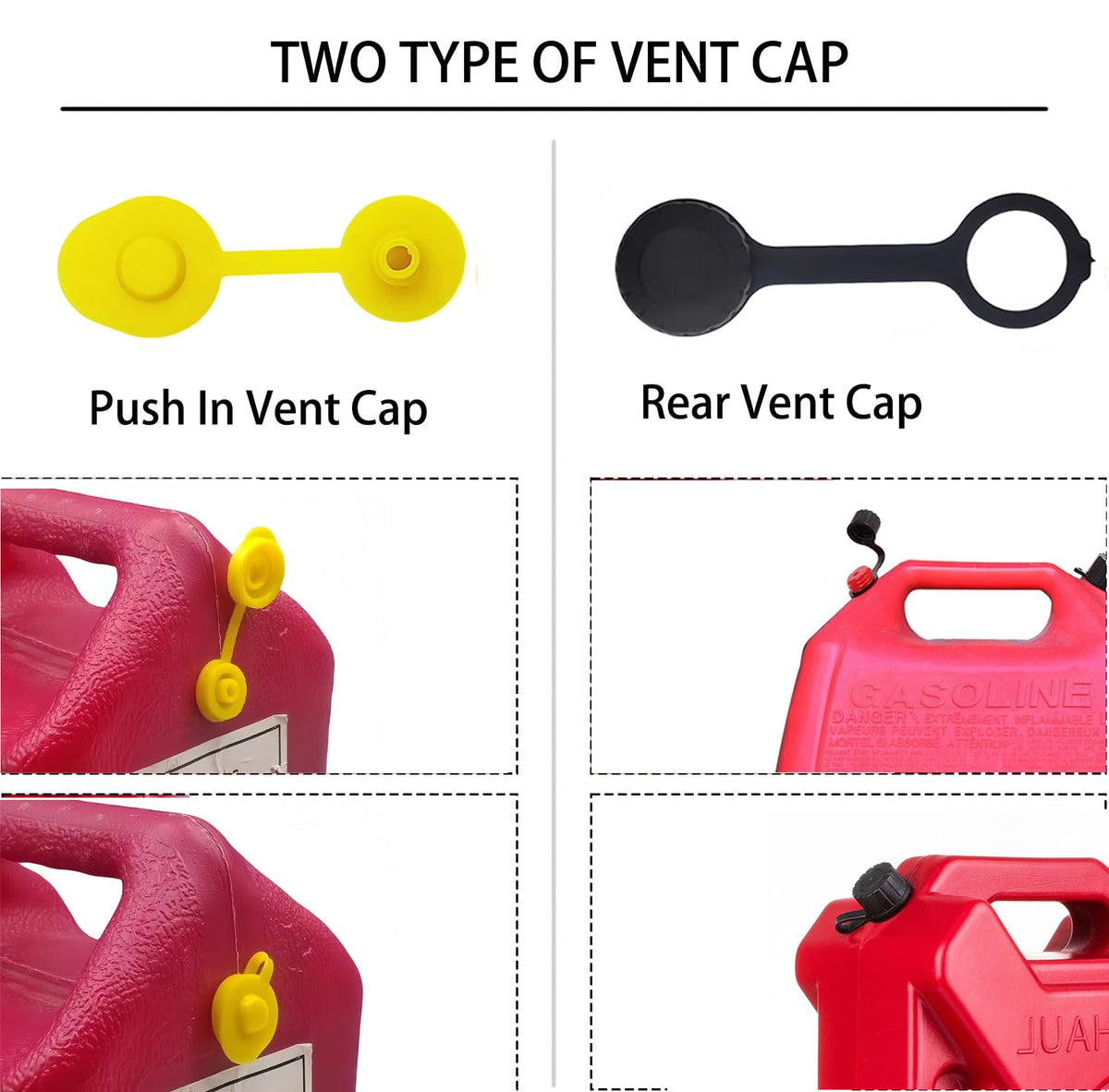 Gas Can Spout Replacement Kit with Gasket Vent Cap Pack of 3 V1815