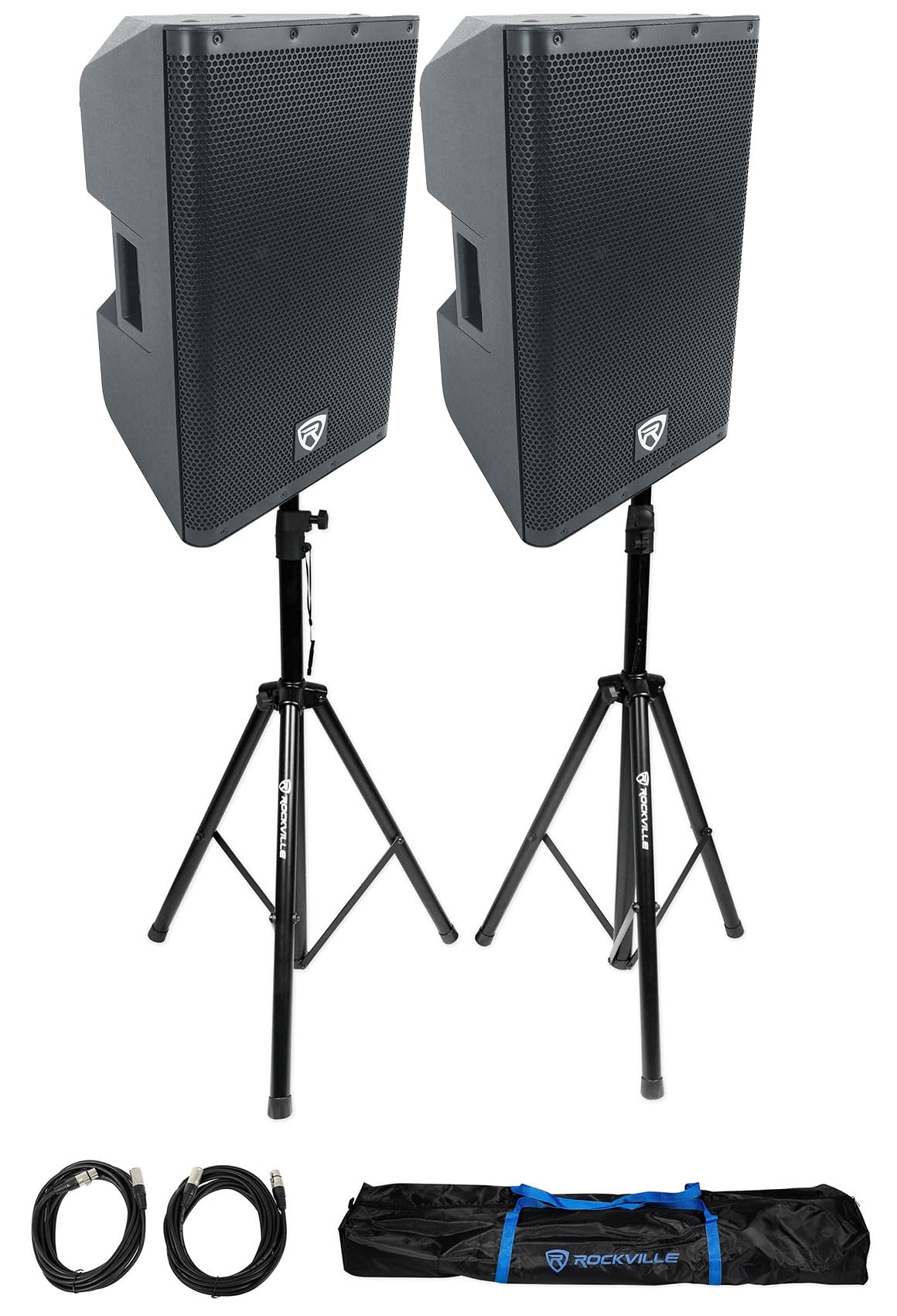 12" Powered DJ PA Speaker Pair with Stands P48731