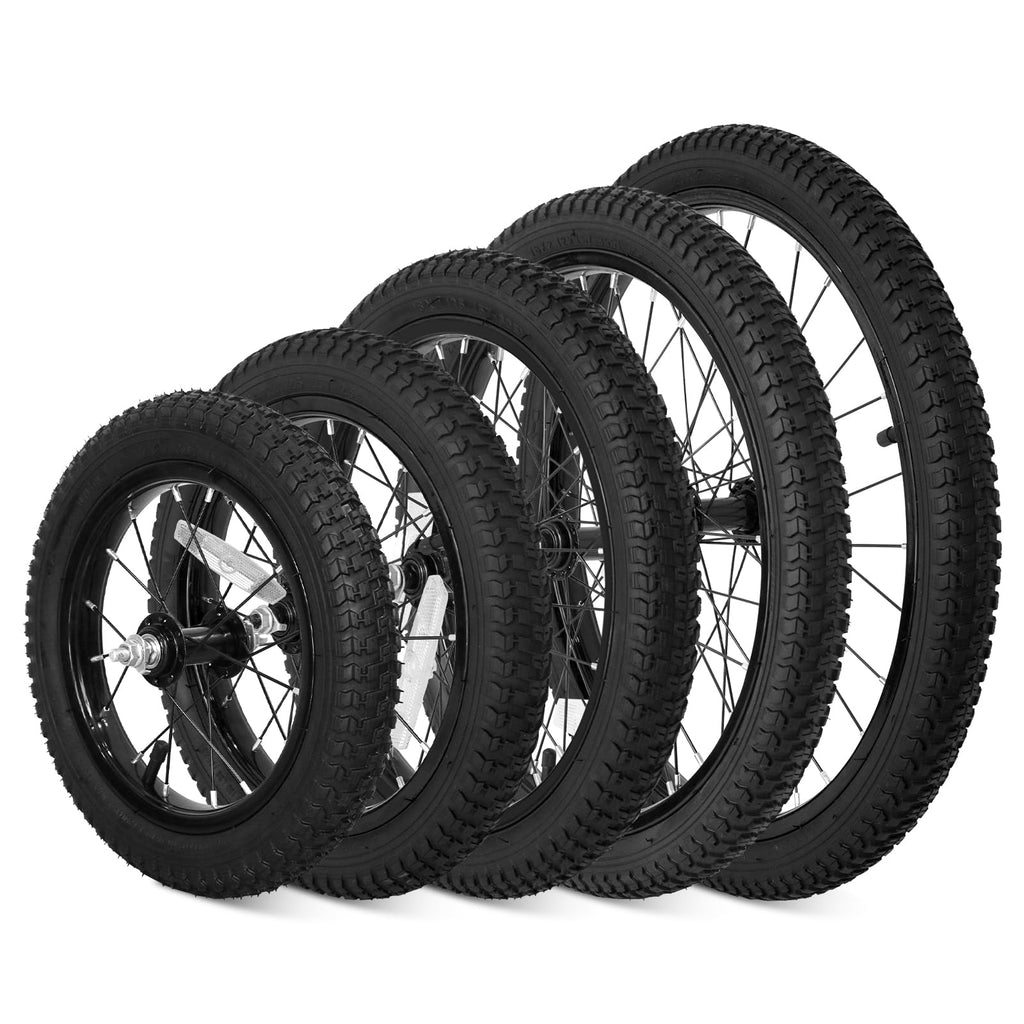 Kids Bike Front Wheels Replacement with Solid Air Rubber Tire and Inner Tube O5867