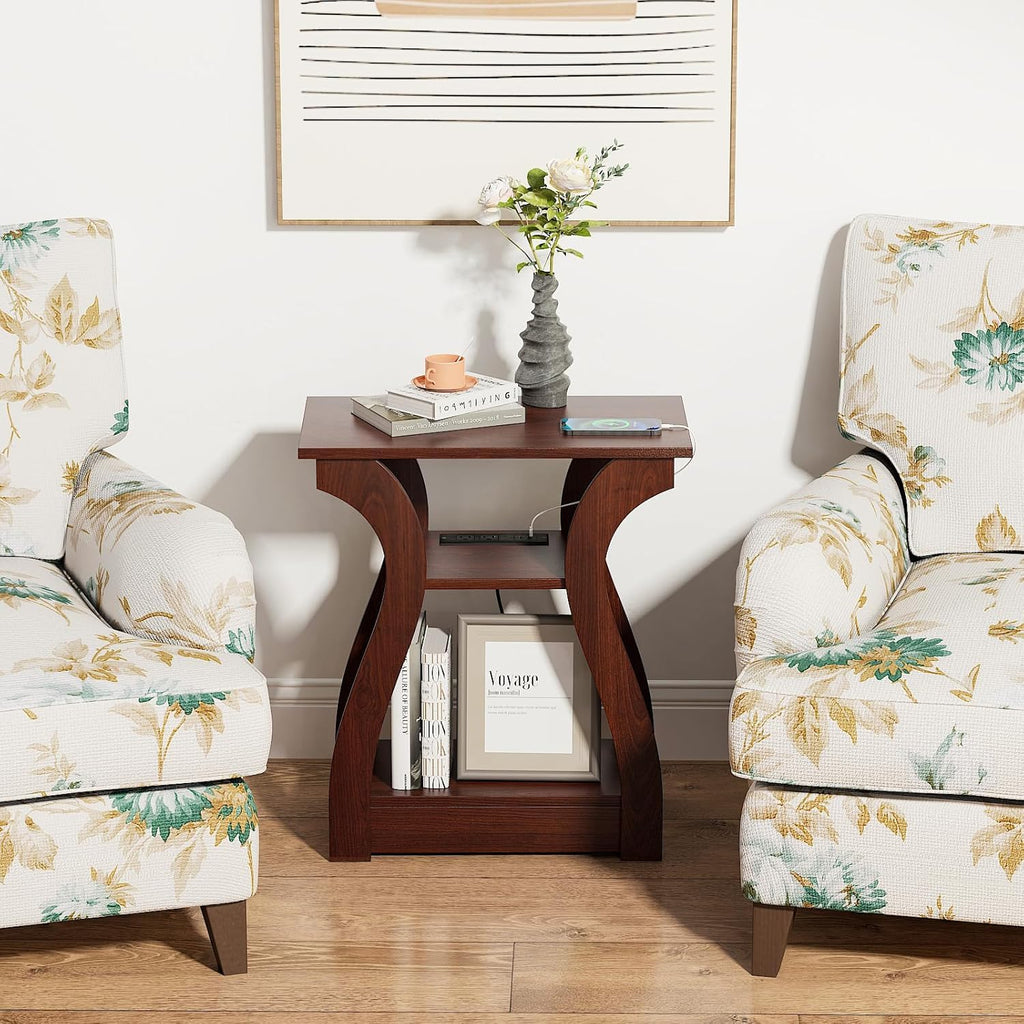 3 Tier End Table with Charging Station K638