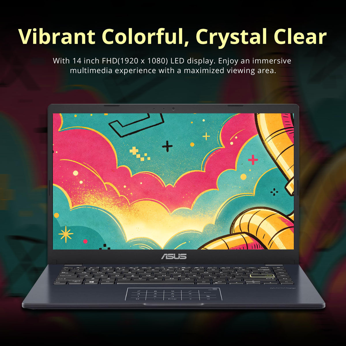 14" FHD Laptop, Intel Celeron N4500, 4GB RAM, 224GB Storage, Quiet Blue H7346