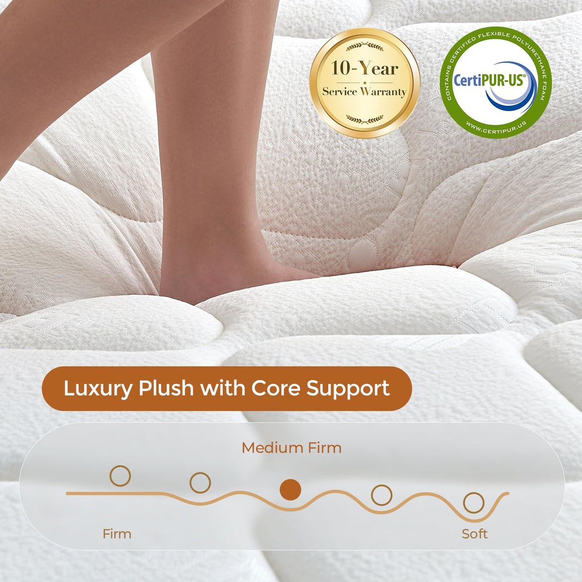 10 inch Full Size Hybrid Mattress in a Box V824